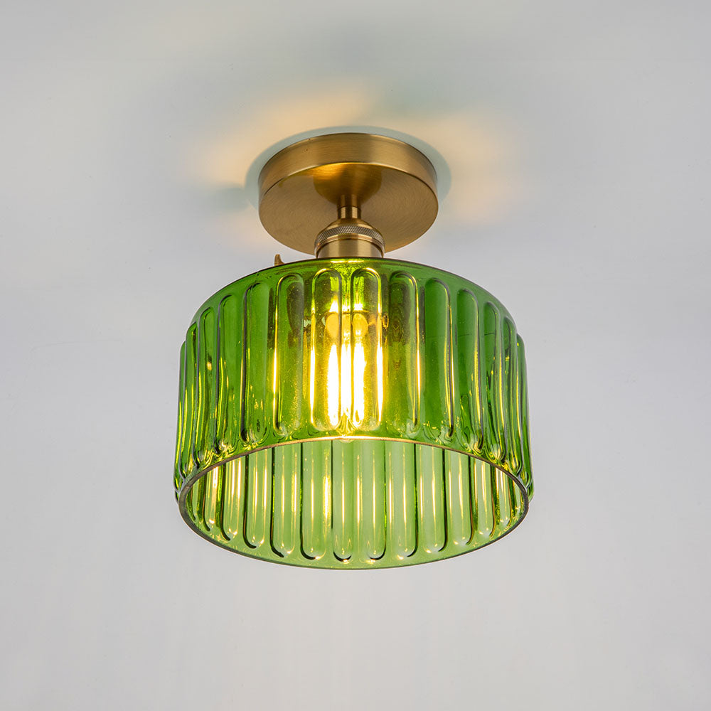 Green Glass Ceiling Light – Vintage Fixture for Stylish Home Interiors