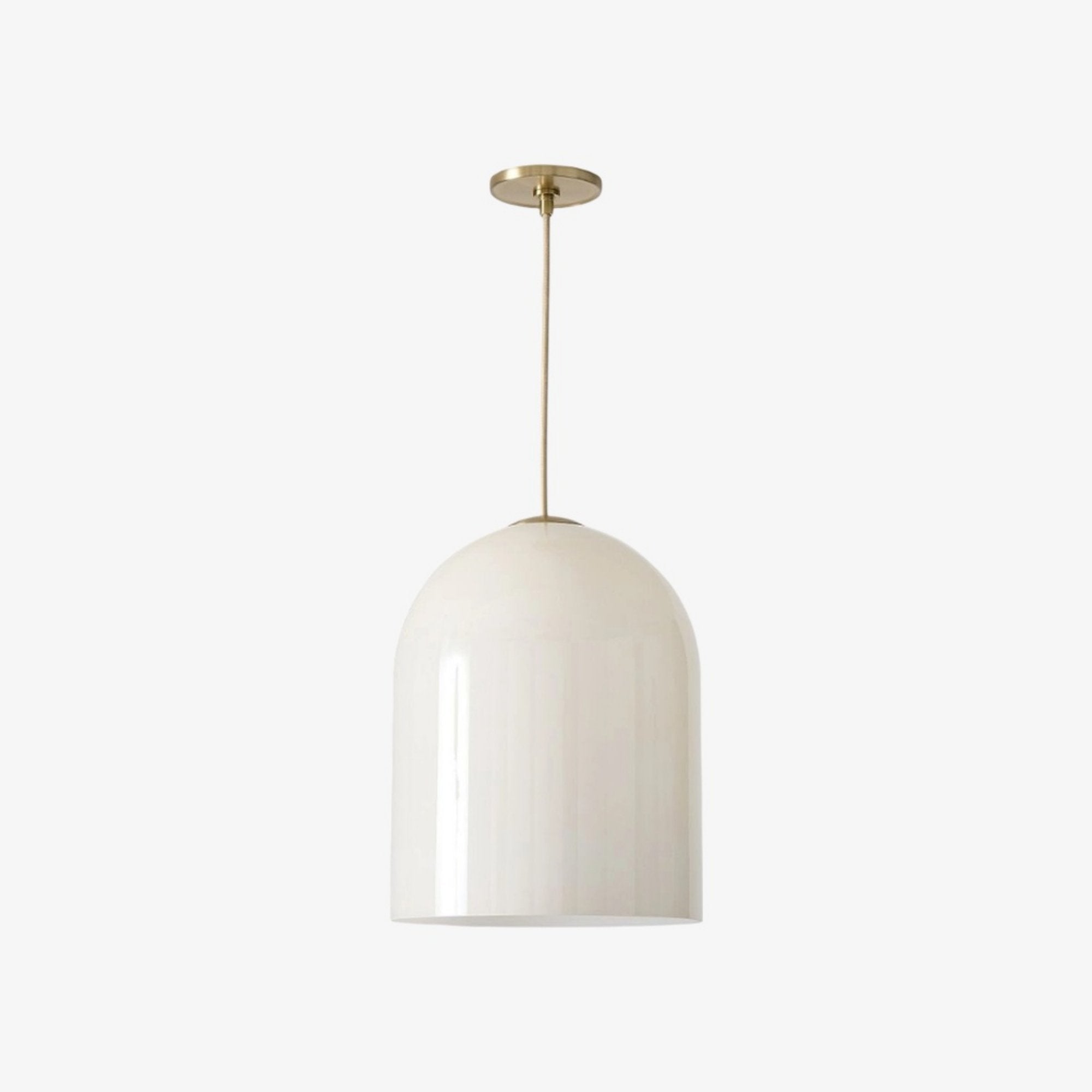 Vega Glass Champagne Iron Frame Pendant – Glass Shade Modern Light for Dining or Kitchen