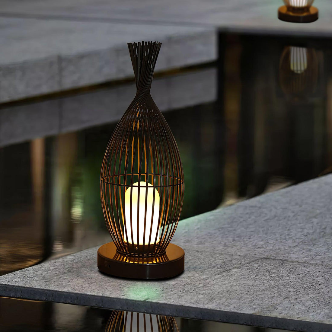 Modern Lantern Light - Spherical Striped Ambience Lamp for Outdoor