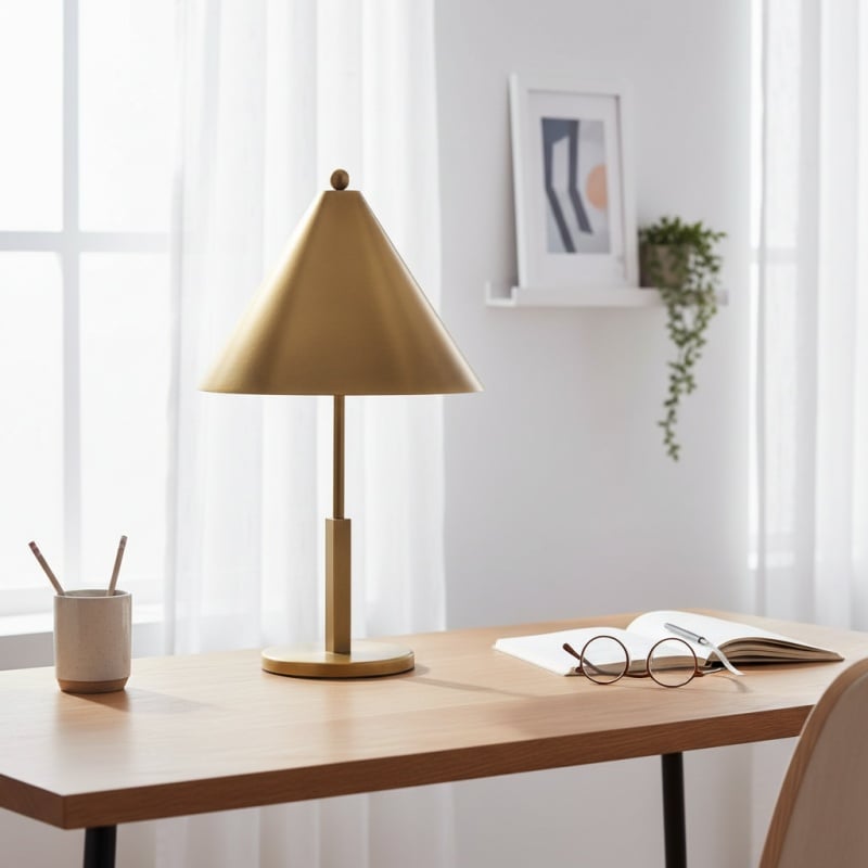 Aurcyl Tischleuchte – Elegante, konische Metall-Tischleuchte im Vintage-Stil für das Wohnzimmer