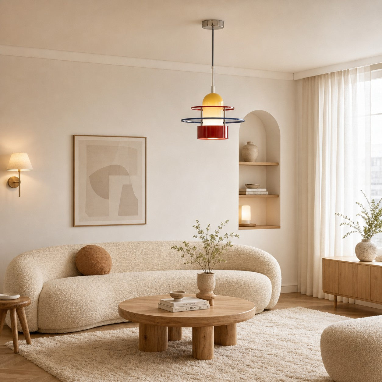 Bauhaus color block pendant light