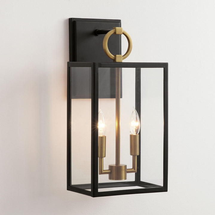 Ferrix Iron Outdoor Wall Lamp - Industrial Rectangular Glass Sconce