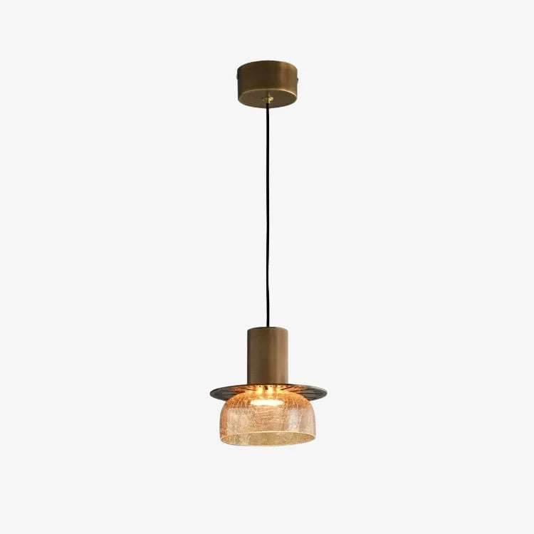 Style A amber brass pendant light