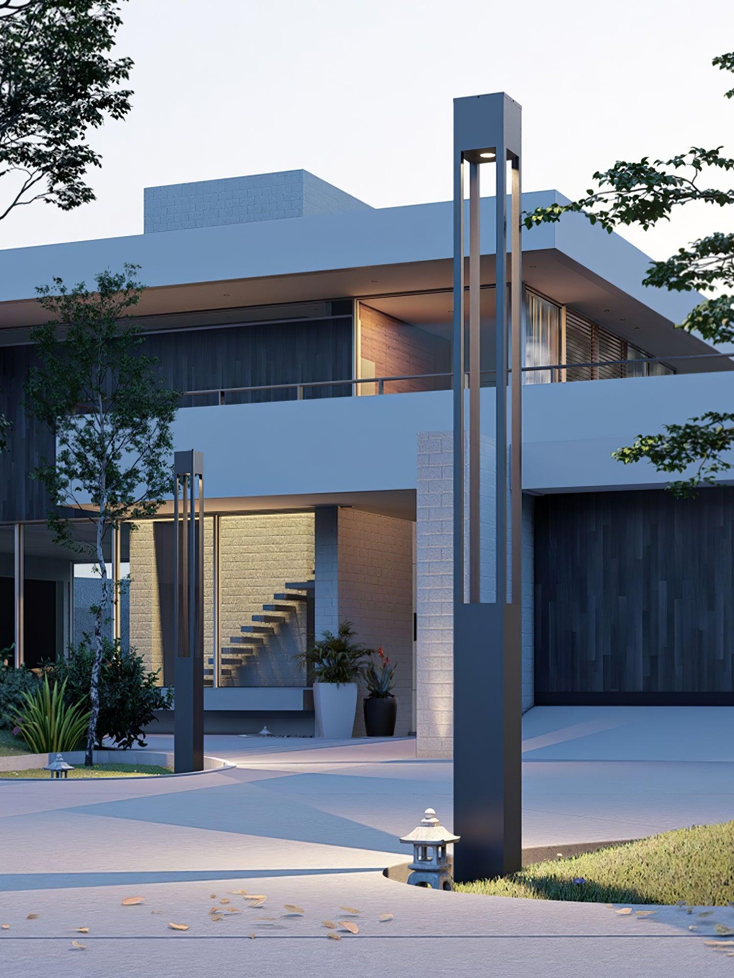 Modern Pole Outdoor Light - Geometric Post Garden Street Lamp