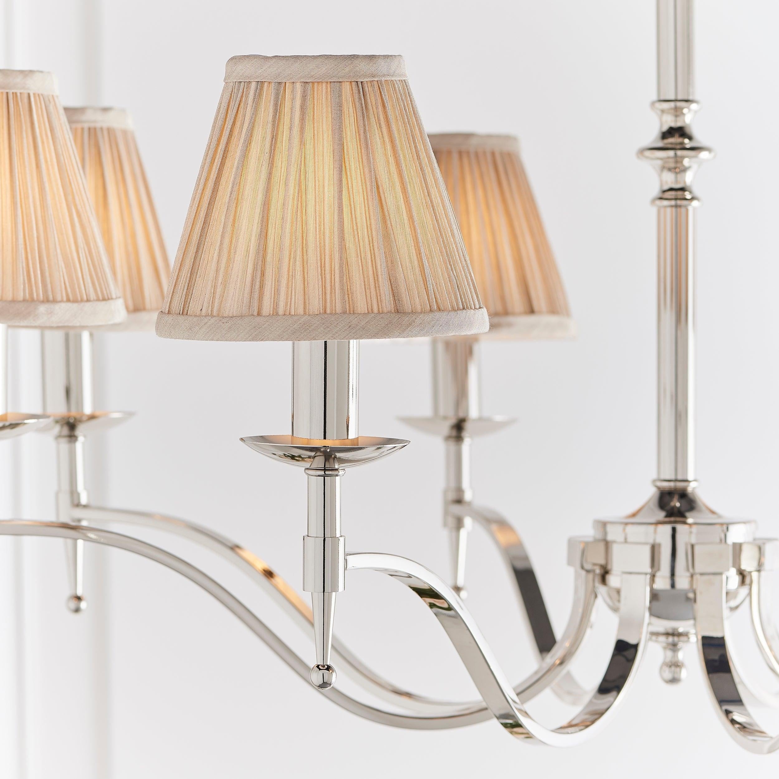 Tela Timeless Classic Elegant Multi Arm Stanford Chandelier - Metal Fabric Lighting for Living Room