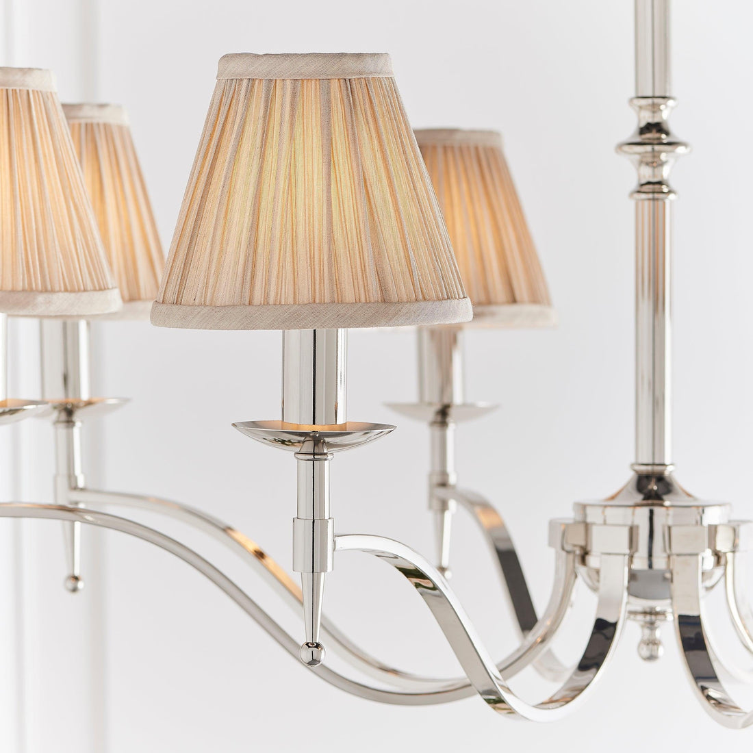 Tela Timeless Classic Elegant Multi Arm Stanford Chandelier - Metal Fabric Lighting for Living Room