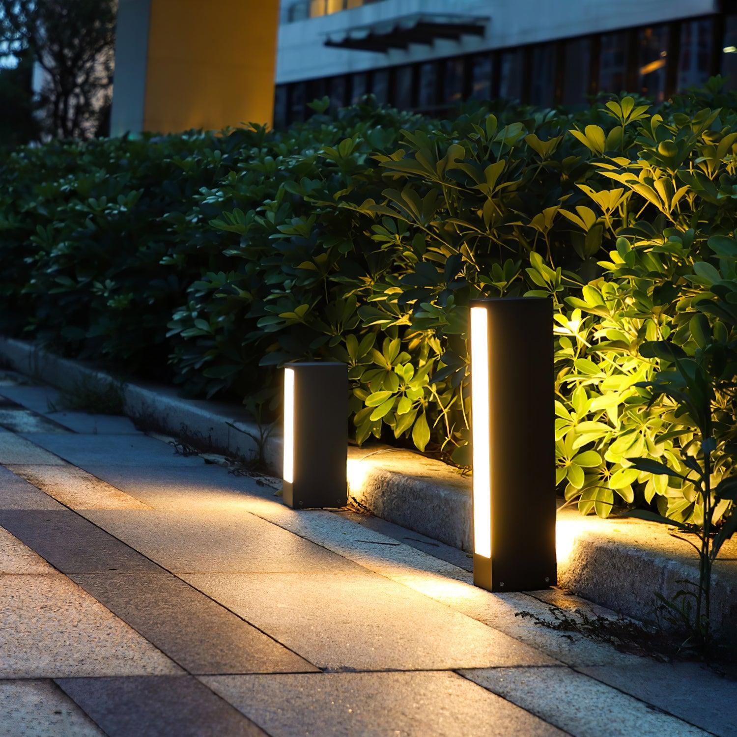 Aluminium-Außenpfostenlampe - Gusslampe im Panel-Stil für die Terrasse