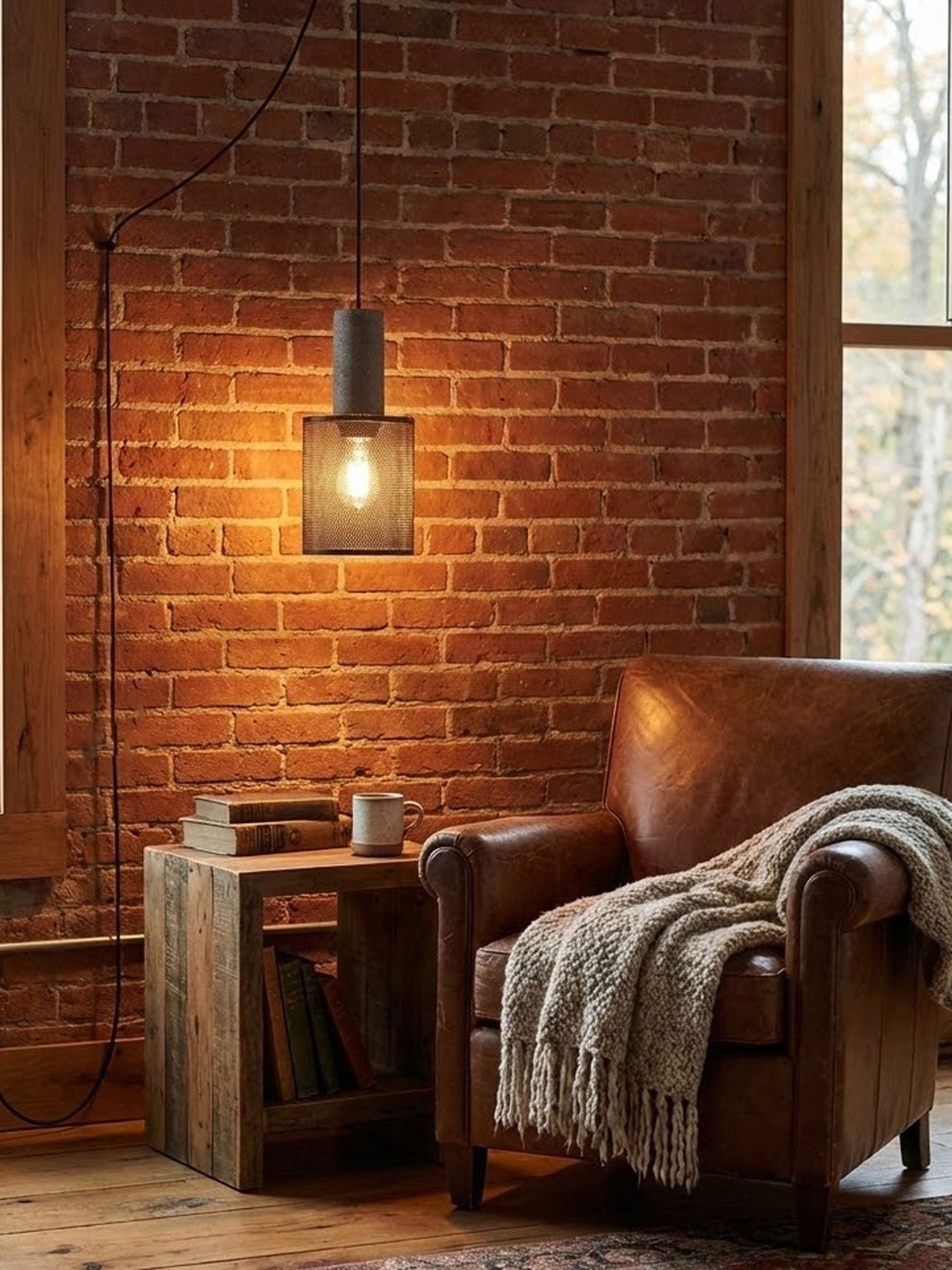 Perforated Iron Plug-In Pendant Light