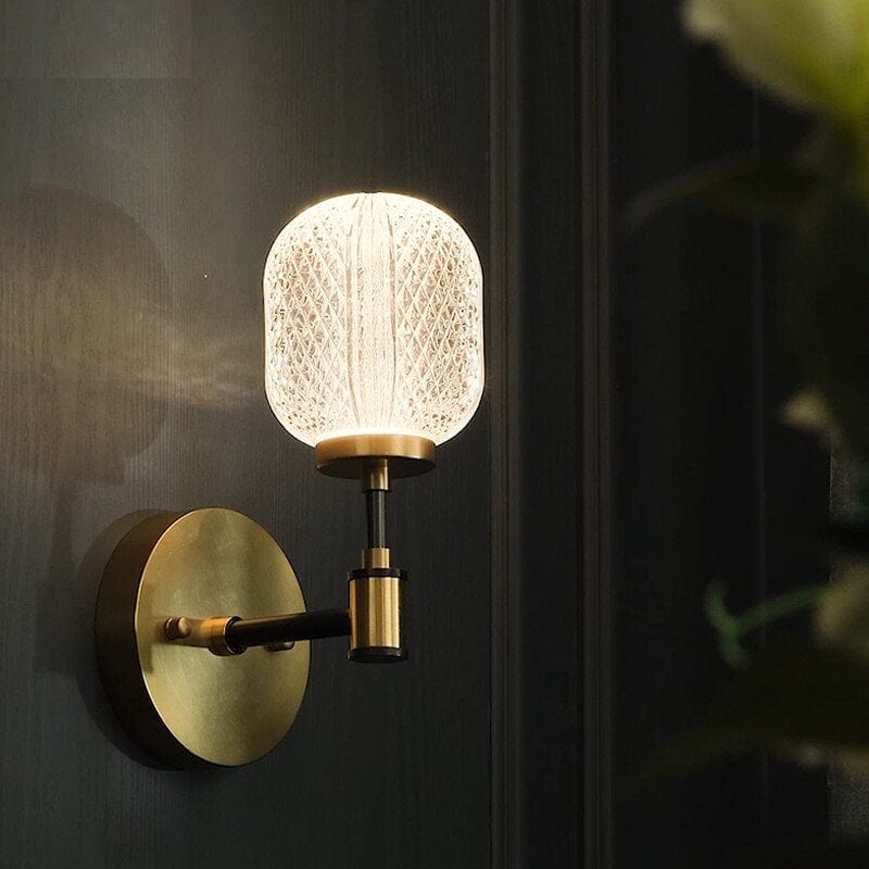 Antique Crystal Wall Lamp - Acrylic Fixture for Bedroom
