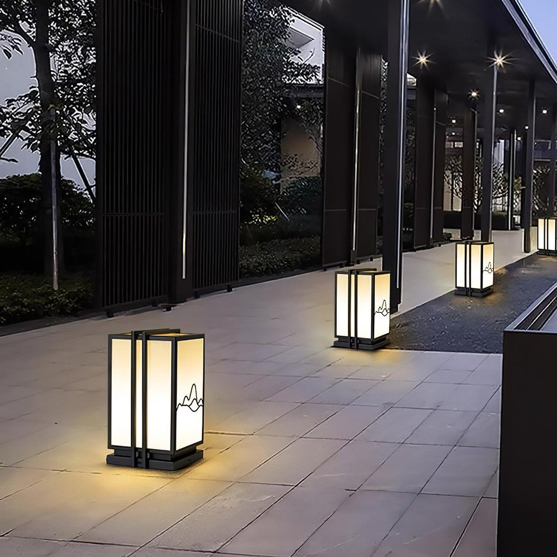 Mountain Outdoor Post Light - Stainless Steel Acrylic Minimalist Lamp