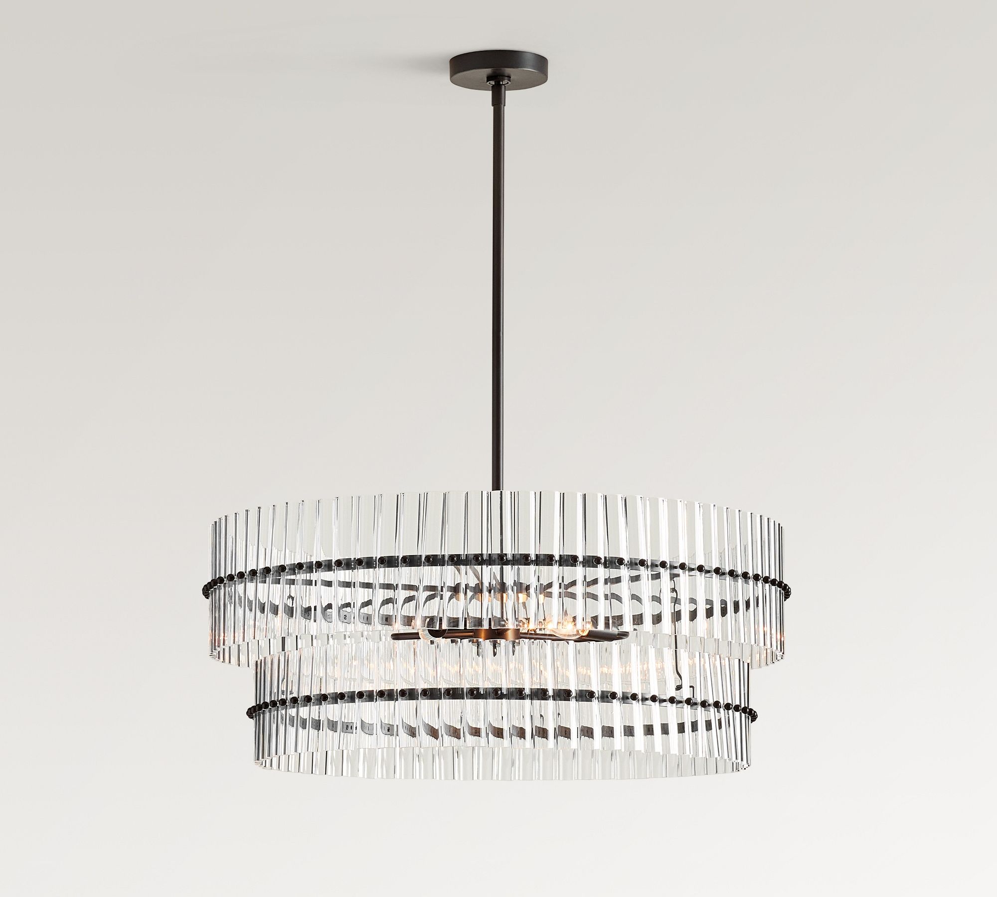 Lumora Crystal Pendant Light – Elegant Tumbled Brass & Cut Glass