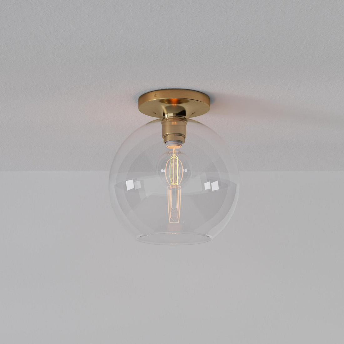 Selvion Modern Globe Ceiling Lamp - Damp-Rated Bathroom Lighting - Luxe Glass Shade