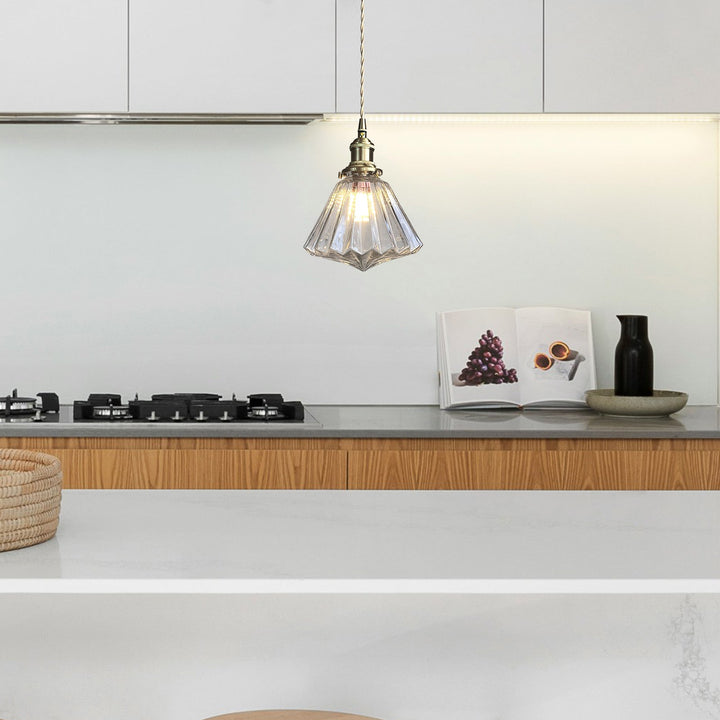 Brass Glass Pendant Light - Elevate Charm Fixture for Kitchen