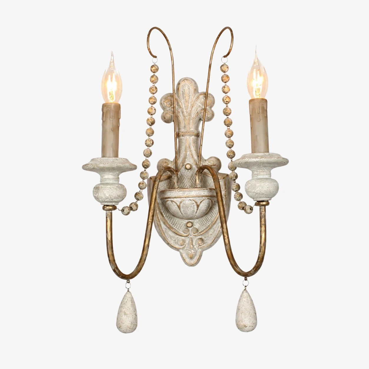 Grey Green Gold two-light wall sconce