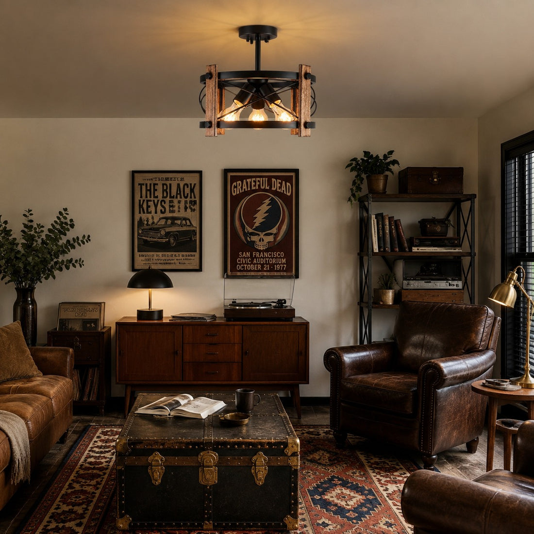 Rustic Farmhouse 3-Light Ceiling Fixture