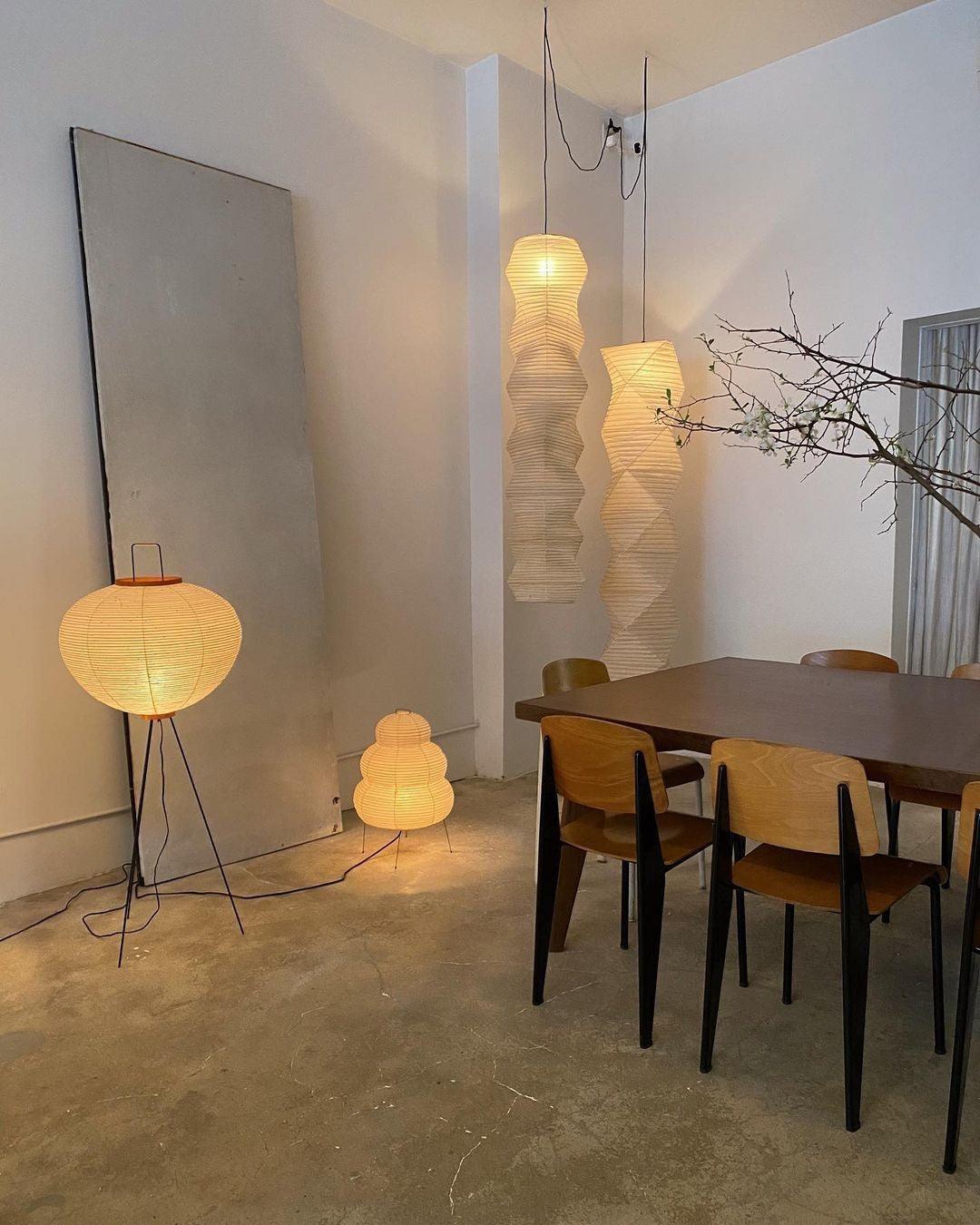 Rice Paper Floor Lamp - Bamboo Frame Soft Light for Living Room