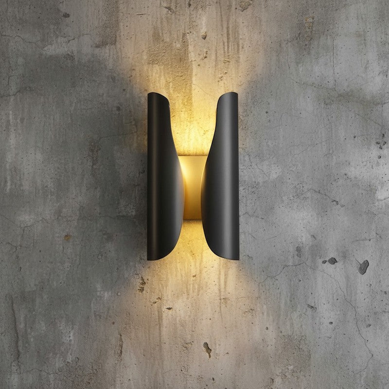 Auregon Artistic Sculptural Wall Sconce – Abstract Coiled Metal Wall Light for Hallway or Living Room