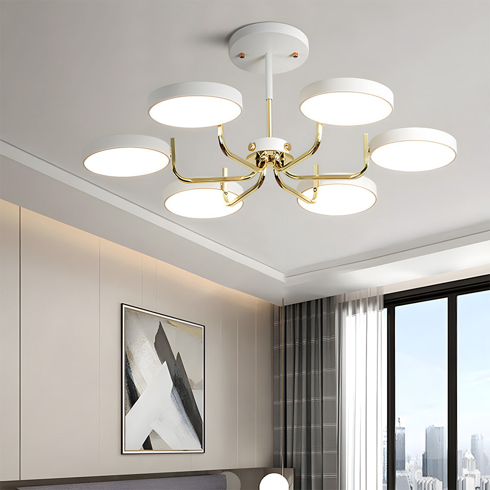 Disc Branch Iron Ceiling Lamp - Nordic Creative Light for Living Room