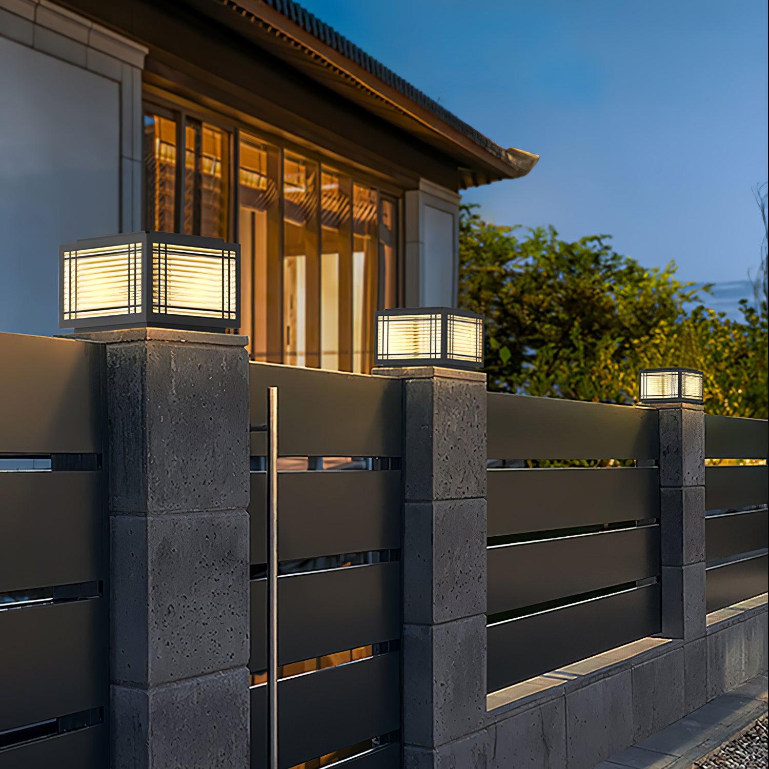 Outdoor Post Light - Solar Stainless Steel Lamp for Deck & Garden Use