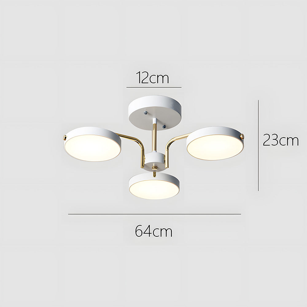 Disc Branch Iron Ceiling Lamp - Nordic Creative Light for Living Room