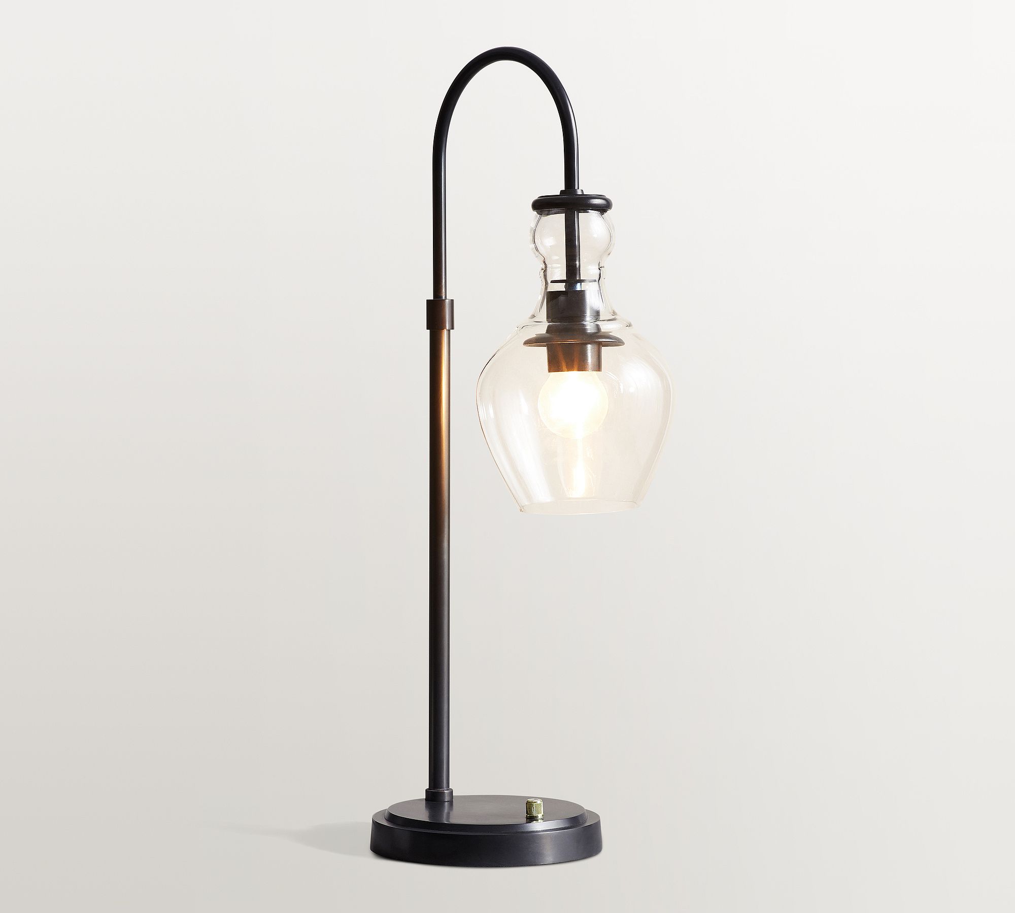 Lawson Recycled Glass Table Lamp with USB - Brass and Bronze Modern Design