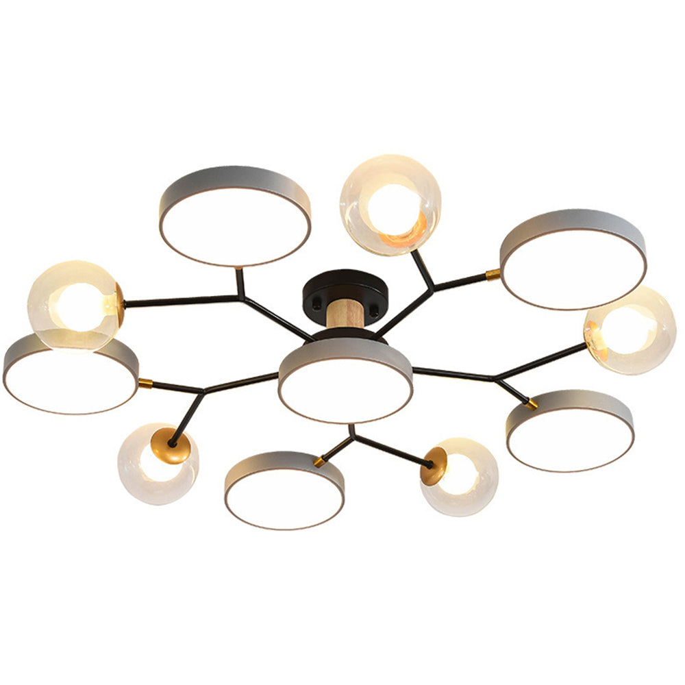 Branch LED Acrylic Ceiling Lamp - Creative Disc Design for Living Room