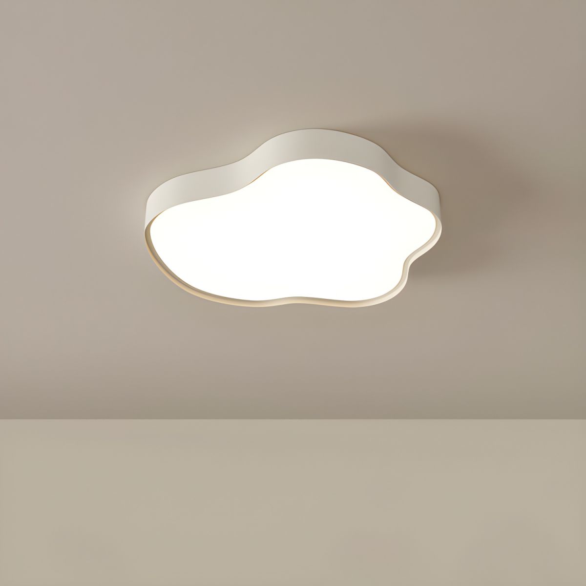 Cream LED Flush Mount Light - Cloud Metal Ceiling Fixture For Hallway