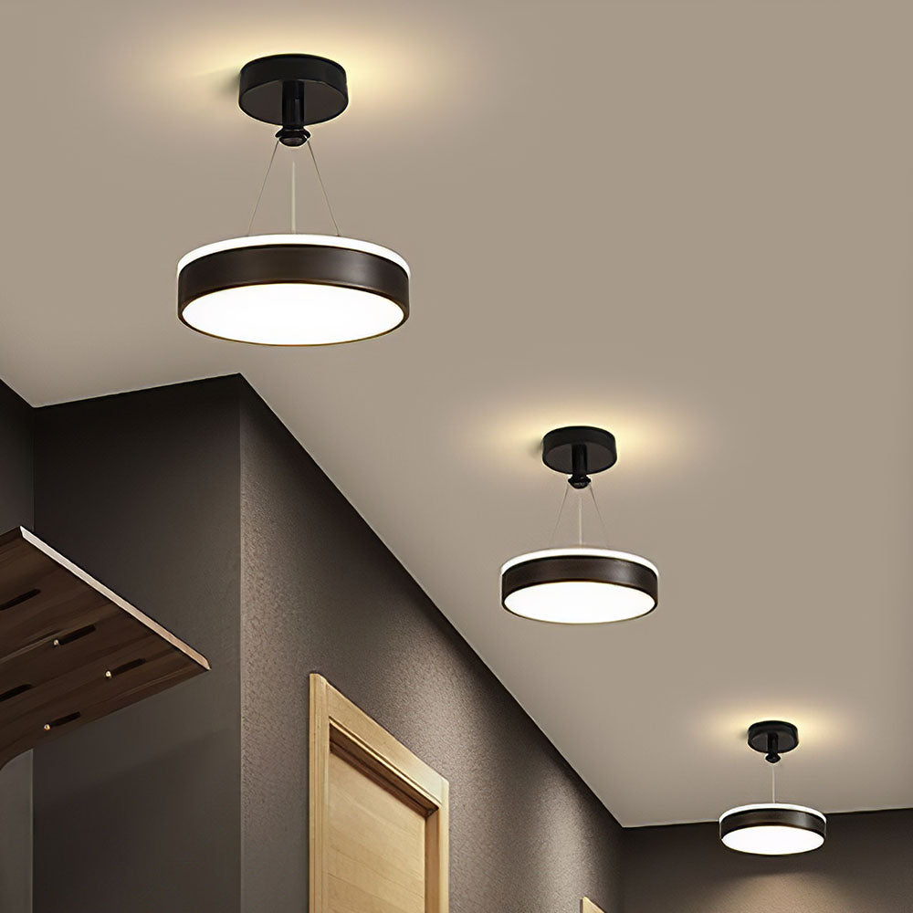 Metal LED Round Pendant Light - Modern LED Ceiling Fixture for Hallway