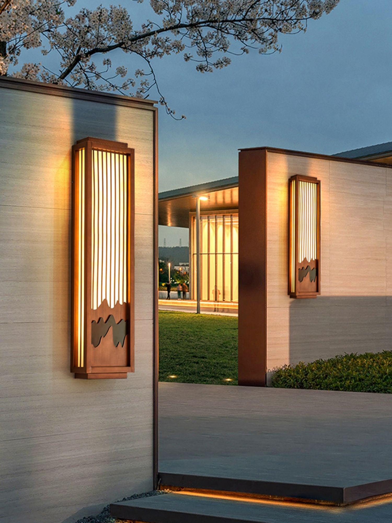 Modische Wandleuchte aus Edelstahl – quadratische Lampe für Terrassen