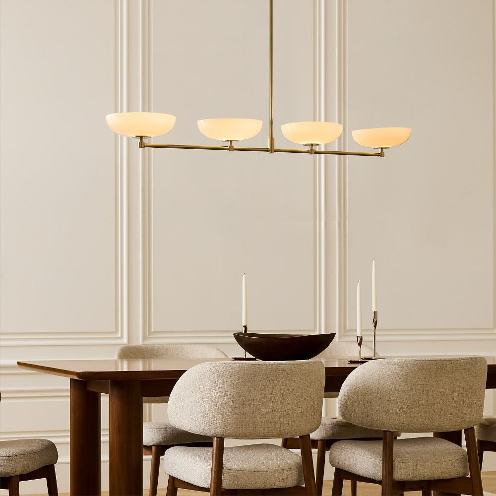 Vega Glass Mid-Century Modern Globe Chandelier with Glass Shades for Dining Room and Kitchen Island