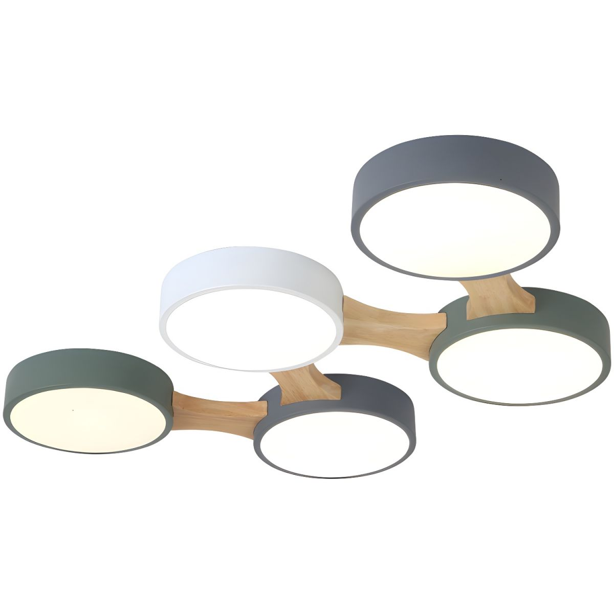 Disc Branch Wood Ceiling Lamp - LED Bedroom Fixture with Modern Design