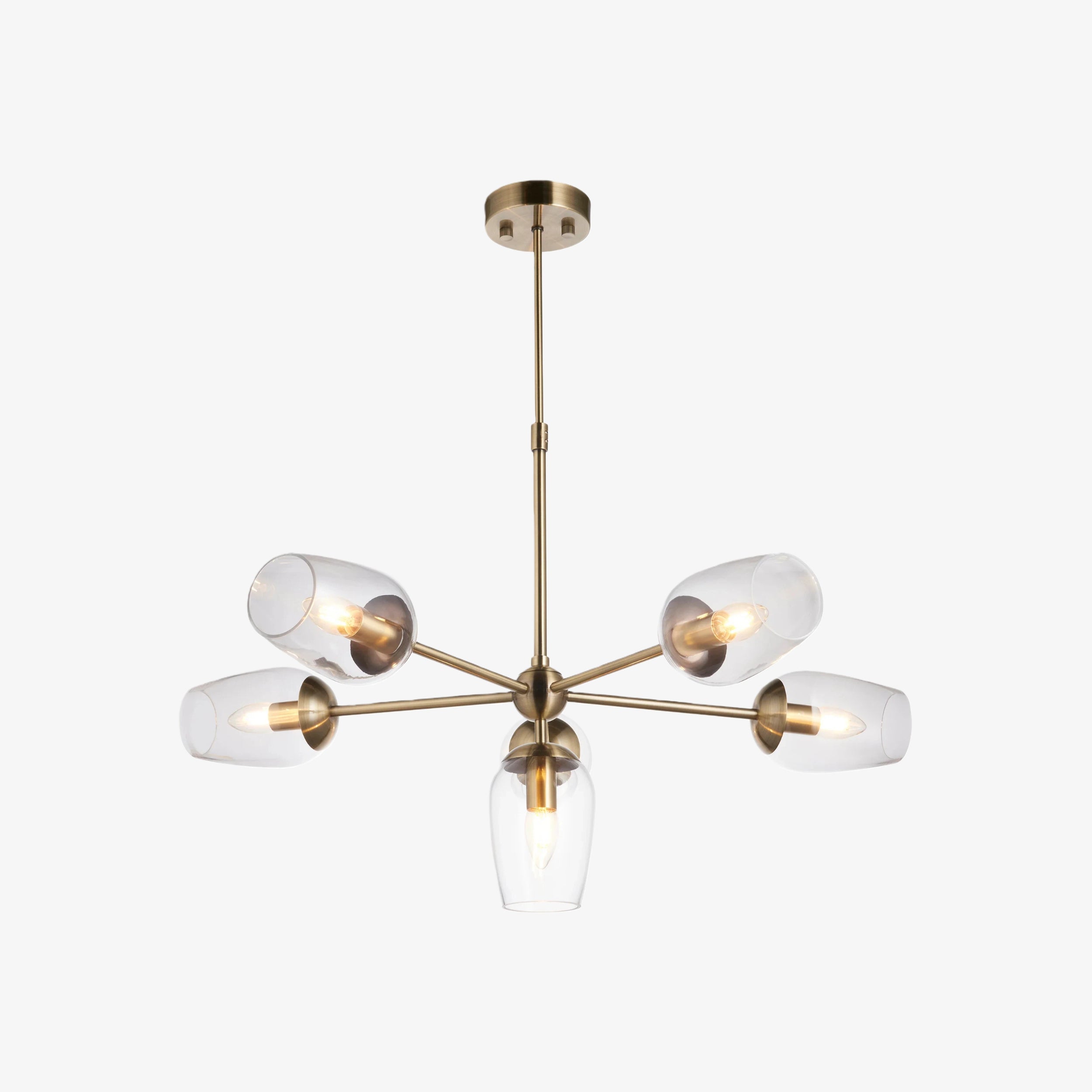 Serion Glass 6-Light Pendant Light - Modern Pendant with Clear Glass Shades for Living Room