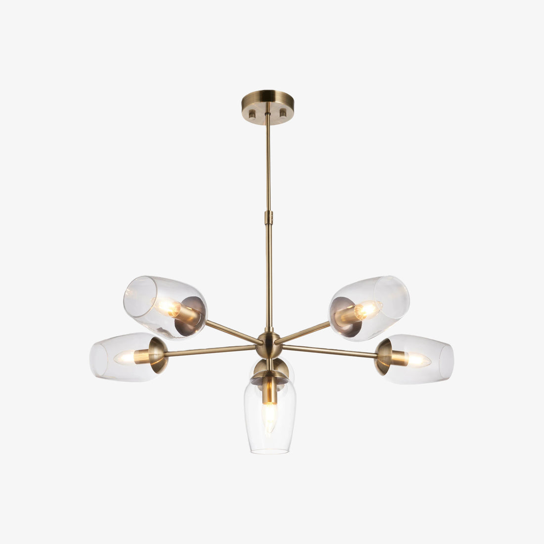 Serion Glass 6-Light Pendant Light - Modern Pendant with Clear Glass Shades for Living Room