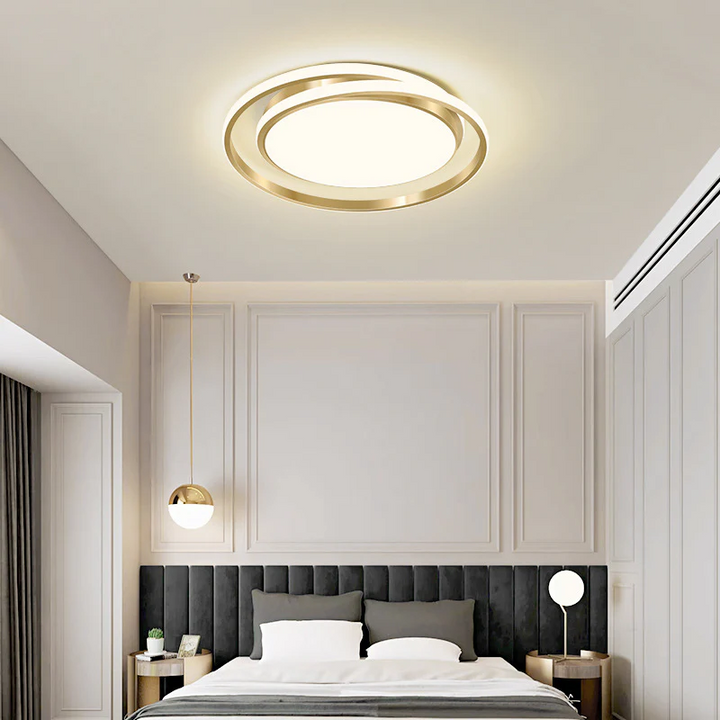 Metal LED Circle Ceiling Light - Modern Acrylic Design for Bedroom