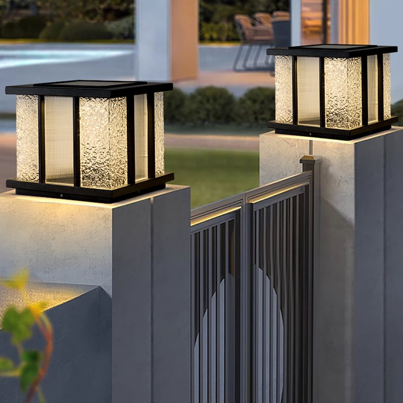 Solar Cube Outdoor Light - Modern Frosted Glass Pathway Lighting