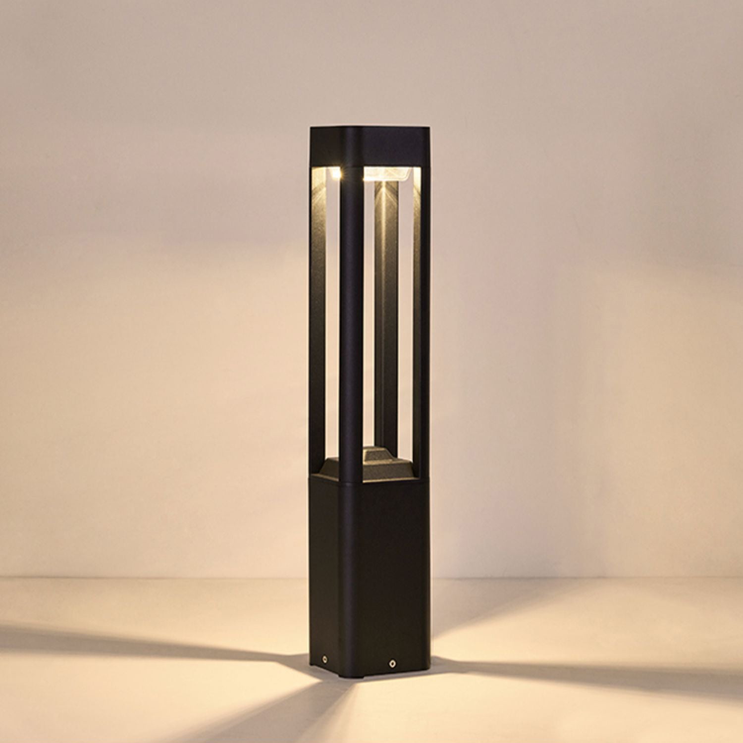 Rectangular Garden Bollard Light - Modern LED Lamp for Pathway