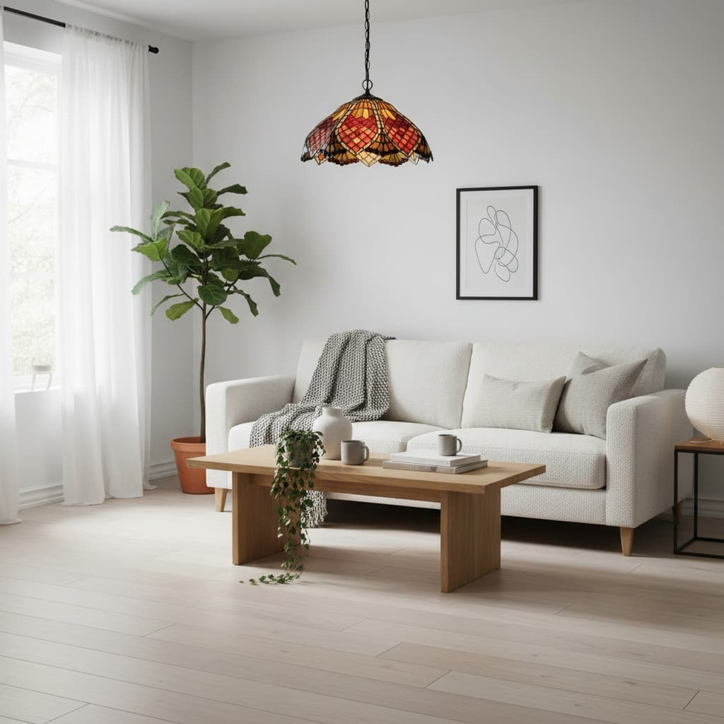 TF Orsino Vintage Art Deco Pendant Light - Textured Glass Lighting for Bedrooms & Halls