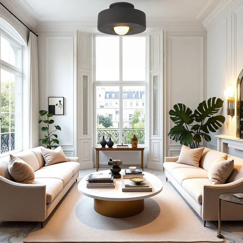Runde Deckenleuchte Morandi aus Kunstharz zur bündigen Montage