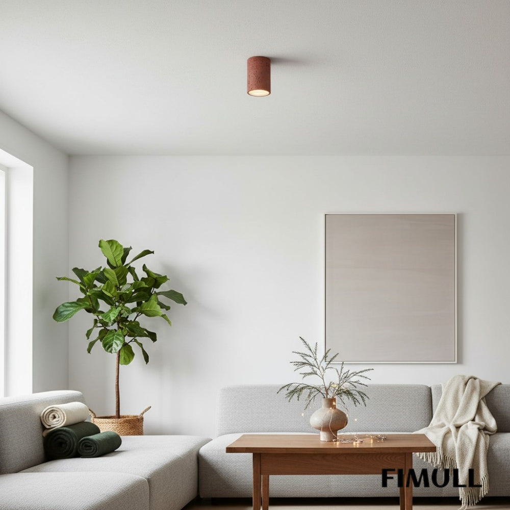 Wabi-Sabi Deckenlampe in zylindrischer Form für stilvolle Interieurs