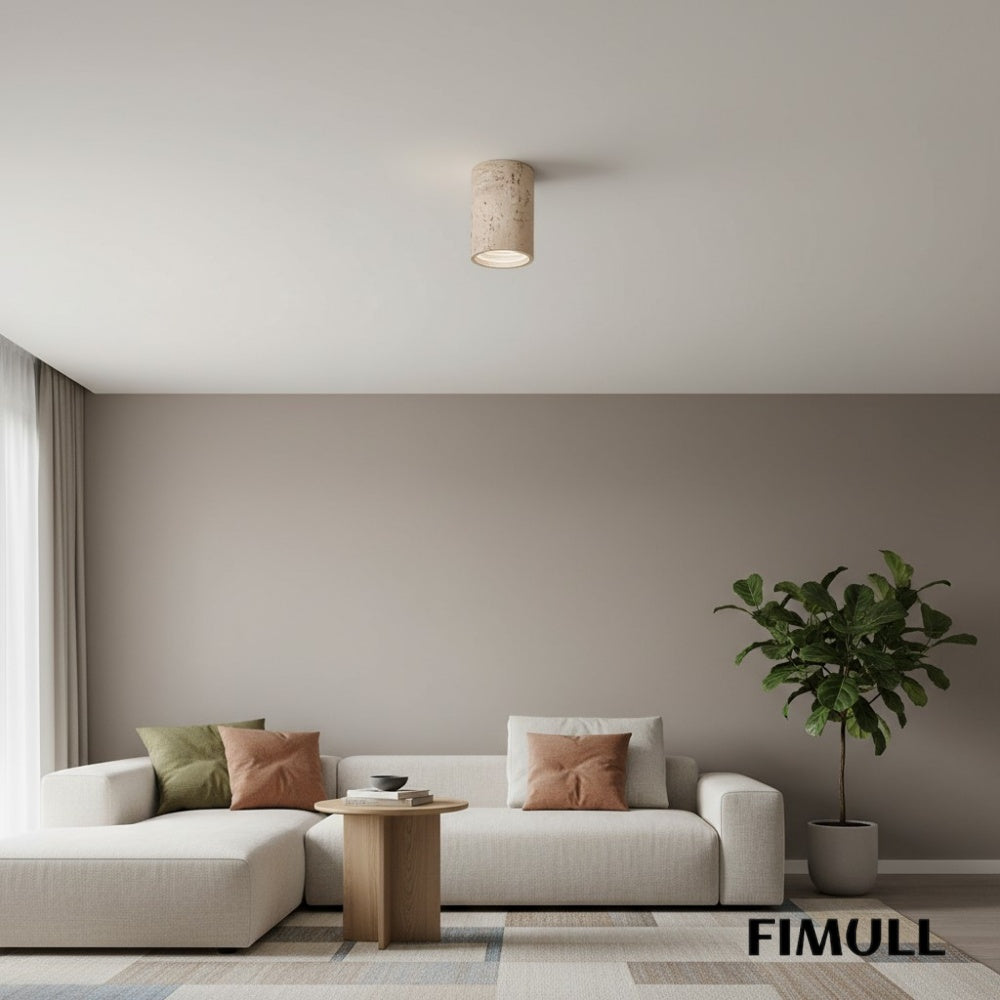 Wabi-Sabi Deckenlampe in zylindrischer Form für stilvolle Interieurs