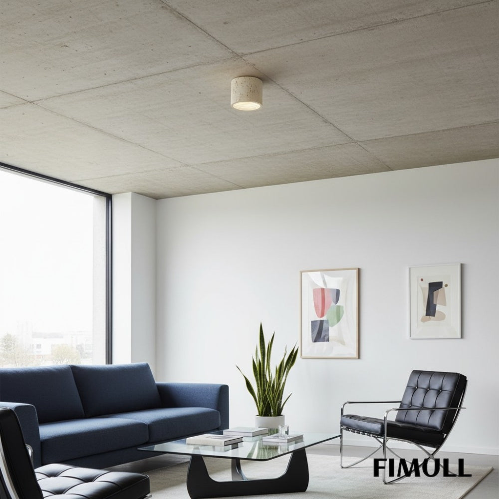 Wabi-Sabi Deckenlampe in zylindrischer Form für stilvolle Interieurs