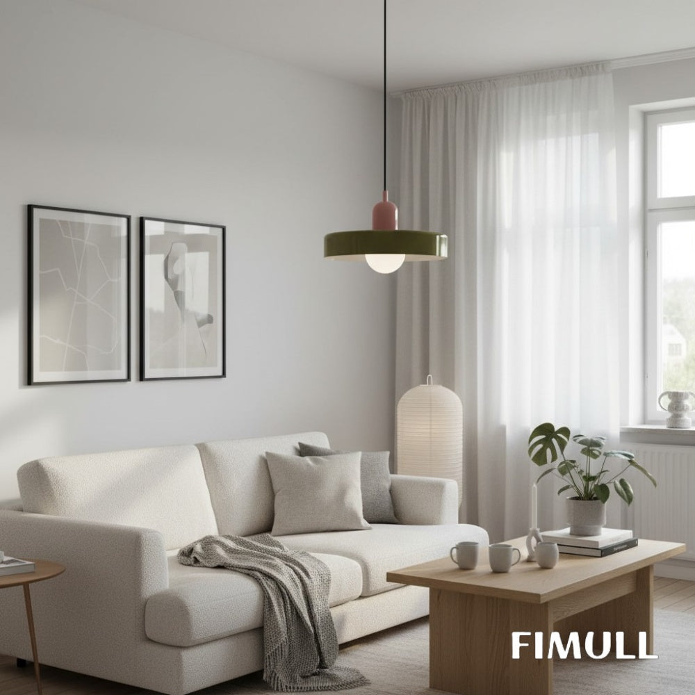 Morandi Disc Glass Modern Colorful Pendant Lamp for Kitchen and Living