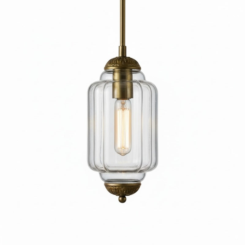 Eloise Vintage Glas-Pendelleuchte – Schlanke Lampenschirmbeleuchtung für die Küche
