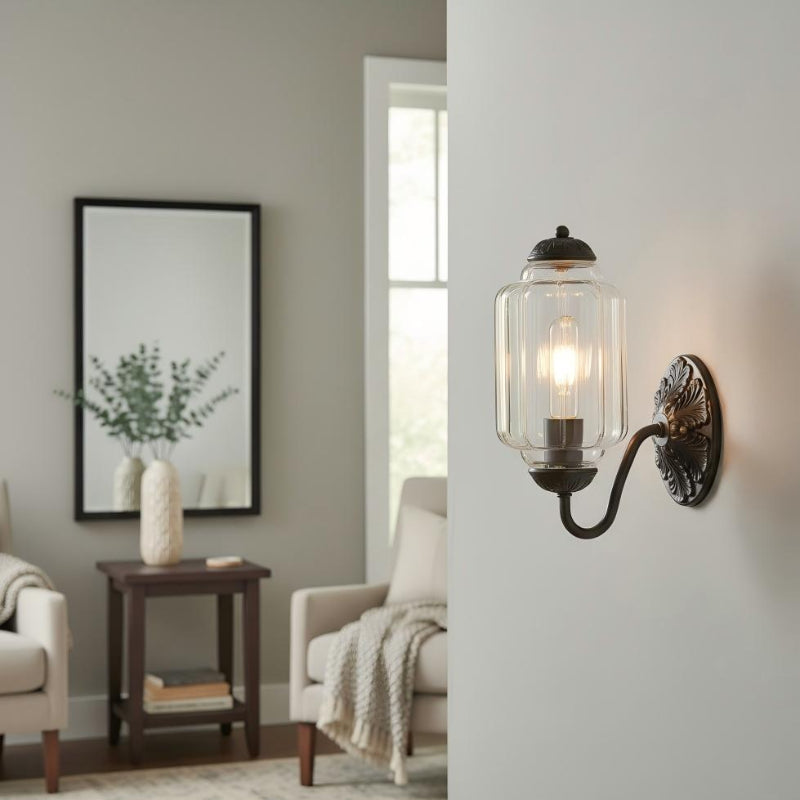 Milk Glass Vintage Eloise Bedside Wall Sconce
