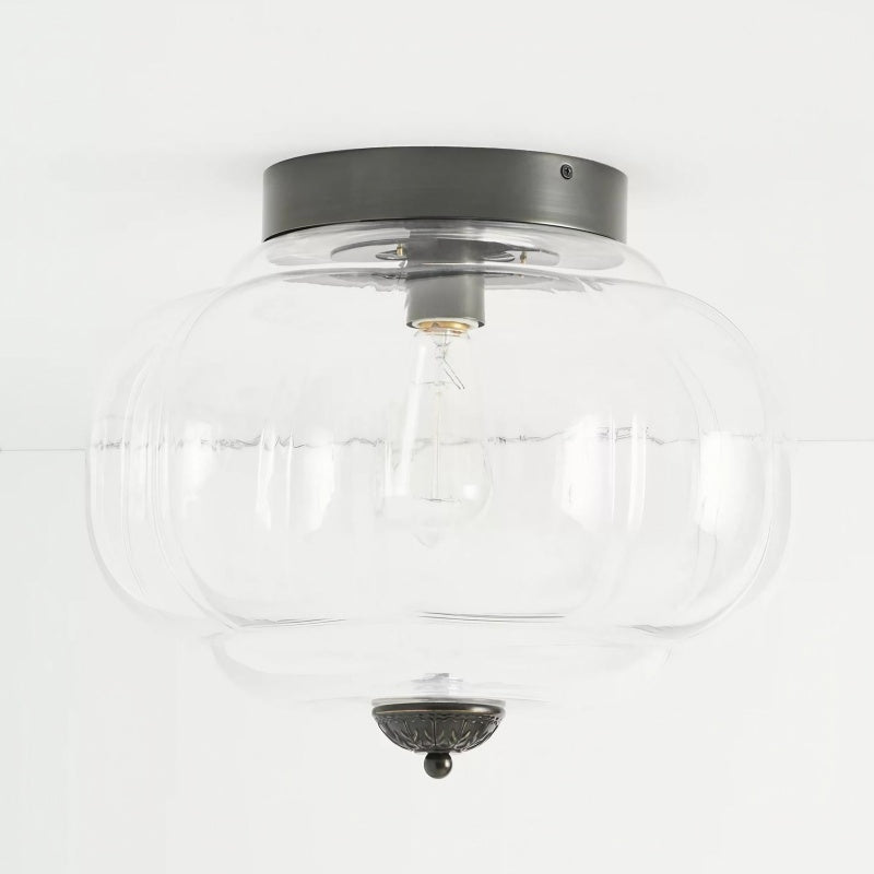 Eloise Milk Glass Ceiling Light - Retro Semi Flush Mount for Kitchen