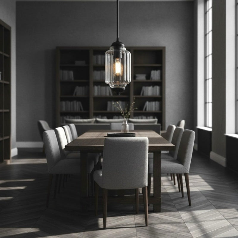 Eloise Vintage Glass Pendant Lamp - Slim Shade Lighting for Kitchen