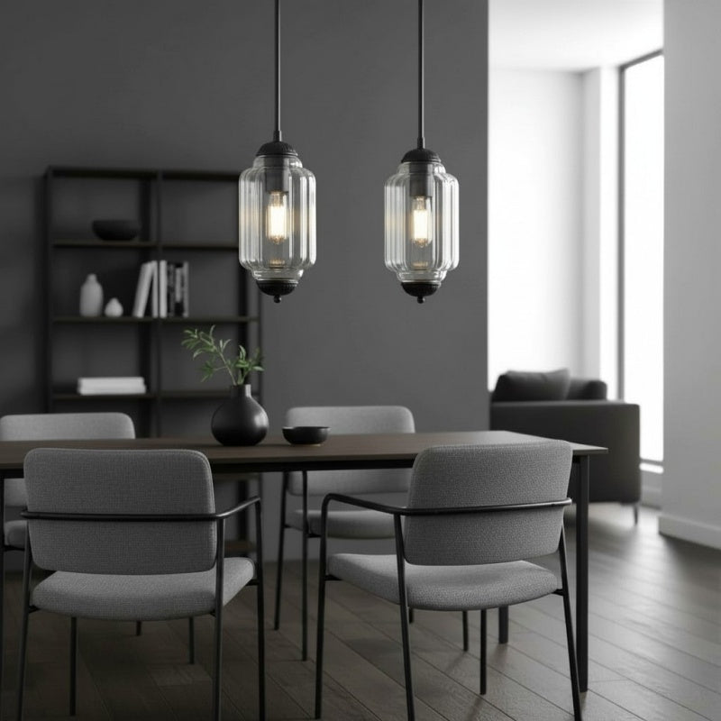 Eloise Vintage Glass Pendant Lamp - Slim Shade Lighting for Kitchen