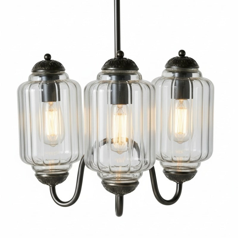 Eloise Vintage Chandelier - Milk Glass 3-Head Lamp for Bedroom