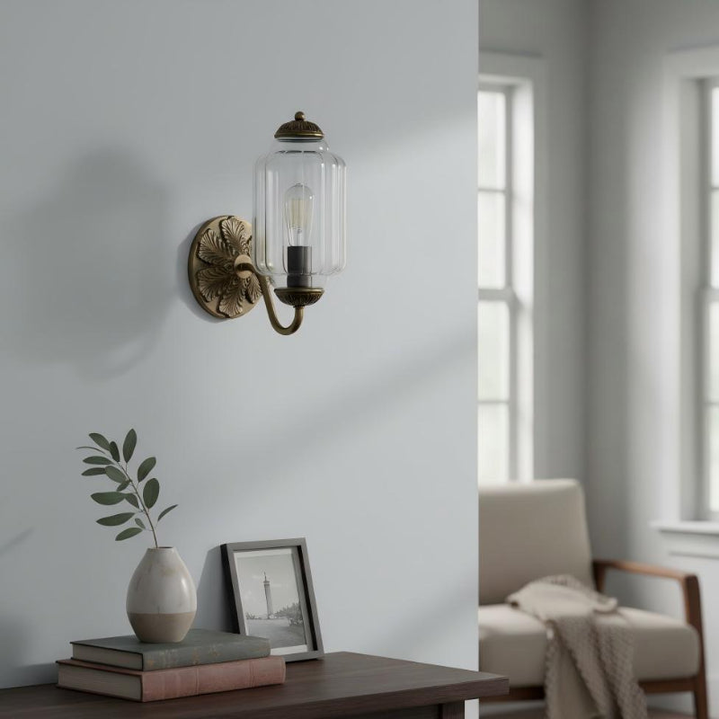 Milk Glass Vintage Eloise Bedside Wall Sconce