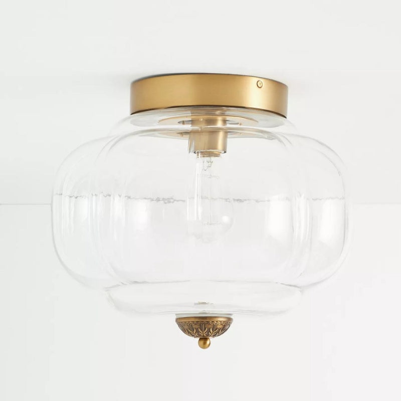 Eloise Milk Glass Ceiling Light - Retro Semi Flush Mount for Kitchen